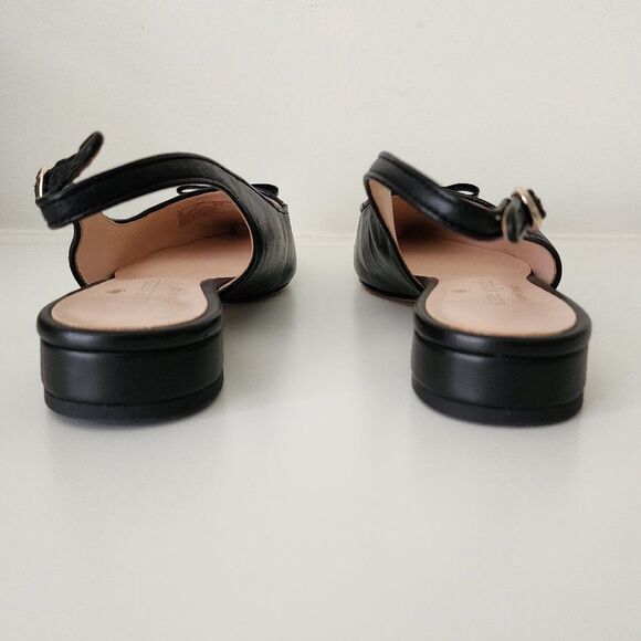 NWT Kate Spade Slingback Flat (6) Veranda, Black Leather - Picture 5 of 10